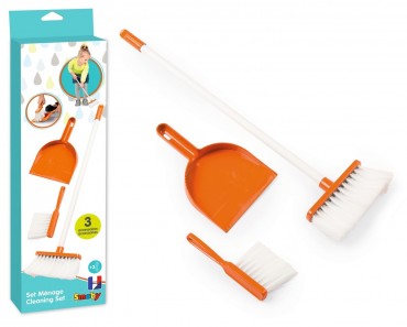 Smoby Reinigungs-Set 3-tlg. Besen Handfeger Putz Set Kinderspielzeug Spielzeug 