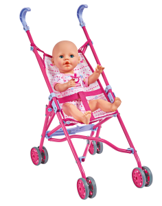 Simba Puppenbuggy - faltbarer Puppen Buggy in pink 