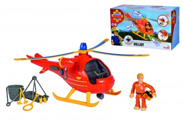 Simba Sam Feuerwehrmann Hubschrauber Wallaby mit Figur 