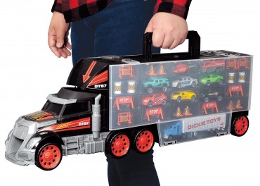Simba Truck Carry Case - Autokoffer in Truck Form mit 9 Fahrzeugen 62 cm lang 