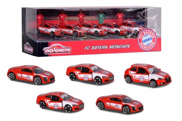 Majorette FC Bayern Auto Set - 5 Autos in Geschenkpackung 