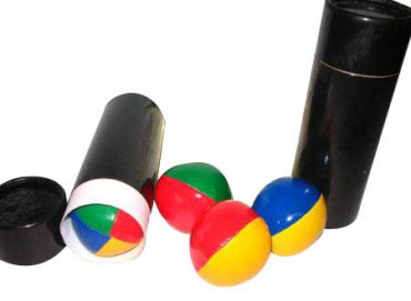 Jonglierbälle - Set 6,3 cm - 3er Jonglierball Set in schwarzer Dose 
