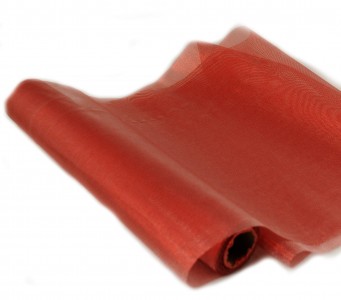 Organza metallisch glitzernd 35 cm x 10 m rot - Tischkäufer rot - Dekostoff 