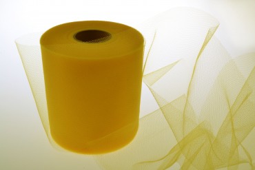Tüll 12,5 cm x 100 m Tüllstoff - Maxi Rolle Dekostoff Farbauswahl Dekorieren gelber Tüll
