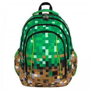 Schulrucksack Rucksack für Schule Oberstufe  26 l - PX Grüne Pixel 