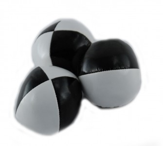 Jonglierball 6,3 cm in weiß-schwarz, glatt, Bean Bag - Jonglierbälle 