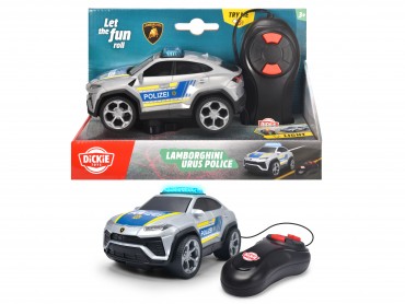 Dickie Toys - Polizeiauto Lamborghini Urus - 13 cm mit Kabelfernsteuerung 