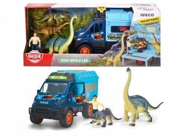 Dickie Toys - Dinosaurier World Lab - Spielzeugauto Iveco Daily 4x4 (26 cm) 