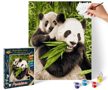 Malen nach Zahlen - Pandabären - Kinder Bilder 