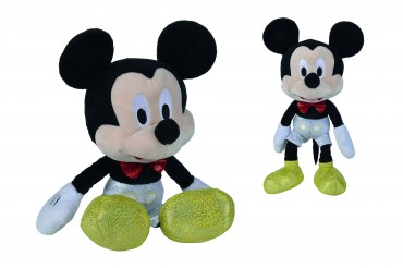 Simba Disney D100 Sparkly Mickey Mouse 25cm - Kuscheltier Plüschfigur - Jubiläumsedition 