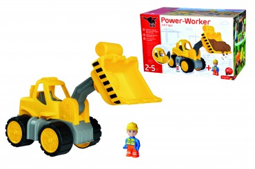 BIG-Power-Worker Radlader+ Figur - Spielzeug Auto mit großer Baggerschaufel 